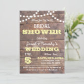 Invitation Barnwood Lights Fête des mariées jaune (Debout devant)