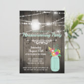 Invitation Barnwood Lights Mint Mason Jar Réchauffement domes (Debout devant)