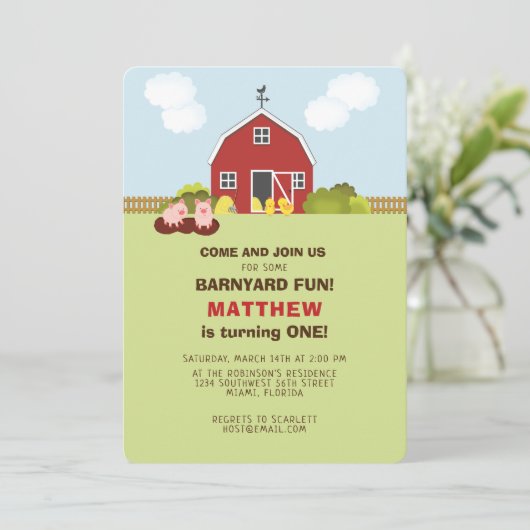 Invitation Barnyard (Debout devant)