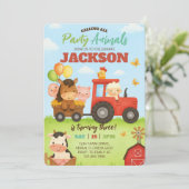 Invitation Barnyard Animals Ranch Kids Birthday (Debout devant)