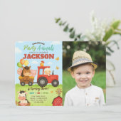 Invitation Barnyard Animals Ranch Kids Birthday Photo (Debout devant)