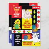 Invitation Barnyard Animaux fête d'anniversaire (Devant / Derrière)