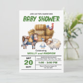 Invitation Barnyard Baby shower (Debout devant)