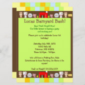 Invitation Barnyard Bash (Devant / Derrière)