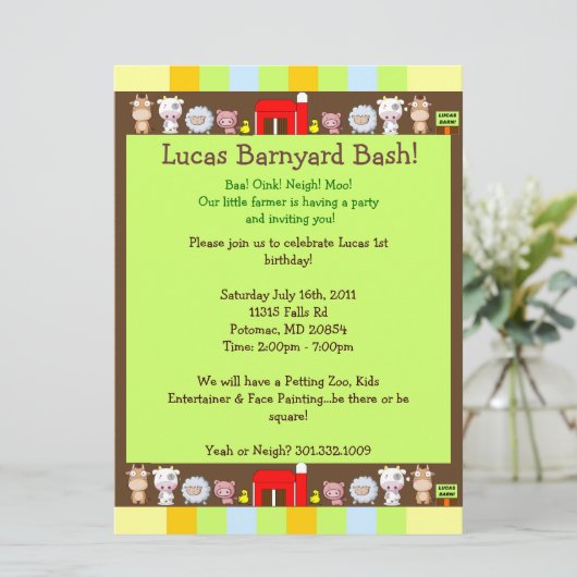 Invitation Barnyard Bash (Debout devant)