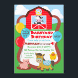 Invitation Barnyard Birthday Kids - Animaux de fer<br><div class="desc">Invitations amis et famille à votre prochaine fête d'anniversaire avec cette mignonne invitation d'anniversaire d'animaux de la ferme! Doté d'une jolie ferme avec une vache,  un cheval,  du poulet et du cochon.</div>