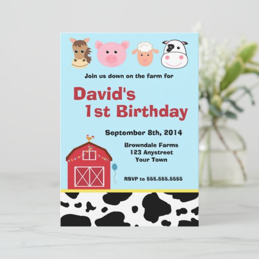 Invitation Barnyard Farm (Debout devant)