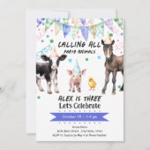 Invitation Barnyard Farm Animaux 3e anniversaire (Devant)