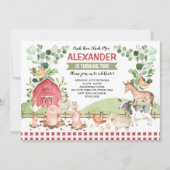 Invitation Barnyard Farm Animaux verdure fête d'anniversaire (Devant)