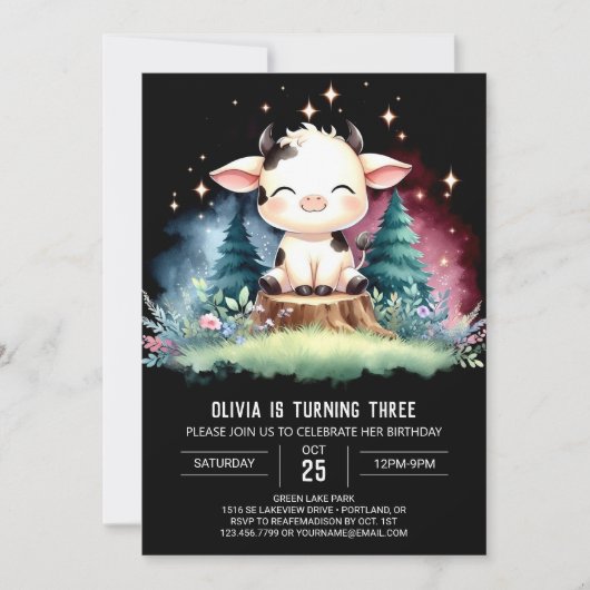 Invitation Barnyard Kids Cow Anniversaire (Devant)