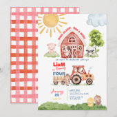 Invitation Barnyard N'importe quel âge Anniversaire Invitatio (Devant / Derrière)