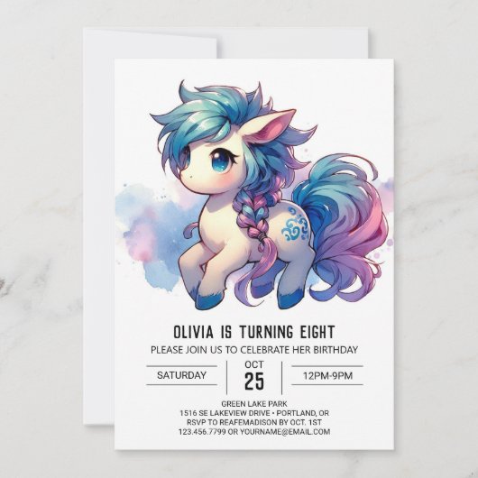 Invitation Barnyard Printable Horse Anniversaire (Devant)