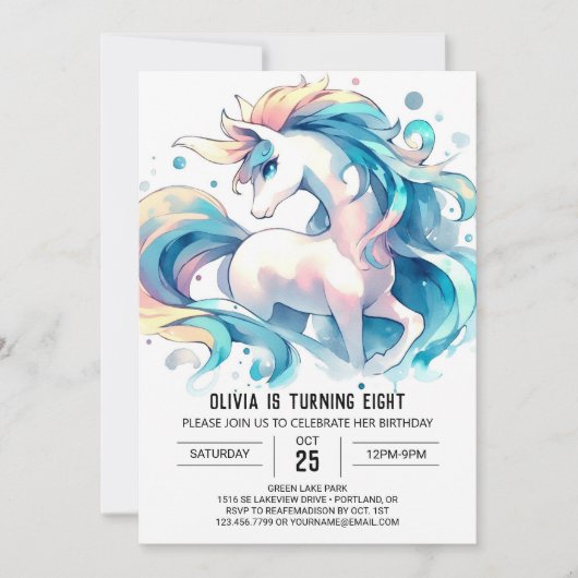 Invitation Barnyard Printable Horse Anniversaire (Devant)