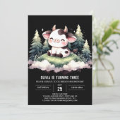 Invitation Barnyard Printable Vache Anniversaire (Debout devant)