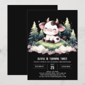 Invitation Barnyard Printable Vache Anniversaire (Devant / Derrière)