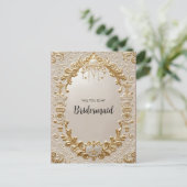 Invitation baroque Be My Bridesmaid Carte Postale (Debout devant)