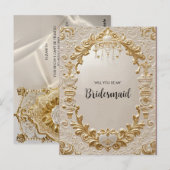 Invitation baroque Be My Bridesmaid Carte Postale (Devant / Derrière)