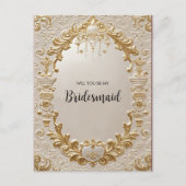 Invitation baroque Be My Bridesmaid Carte Postale (Devant)