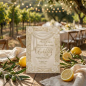 Invitation Baroque Cream Rose Faux Gold Foil Diamond Wedding