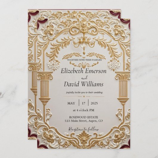 Invitation baroque Elegance (Devant / Derrière)