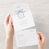 Invitation Baroque Elegant Crest Ornement minimaliste Mariage