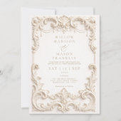 Invitation Baroque Elegant Ivory Wedding (Devant)