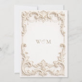 Invitation Baroque Elegant Ivory Wedding (Dos)
