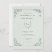 Invitation Baroque Frame Laurel Wreath I Mint Mariage (Devant)