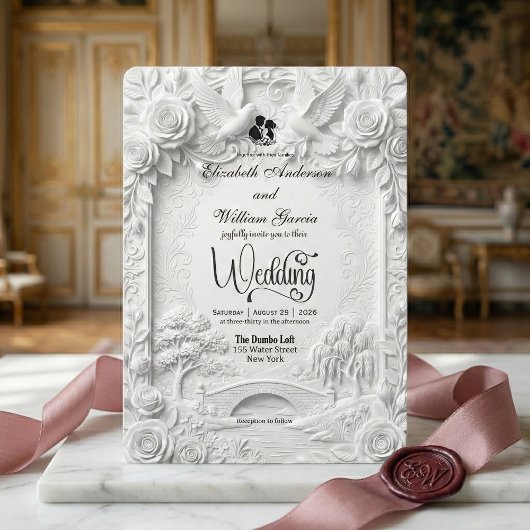 Invitation Baroque Garden Romance Wedding Ceremony