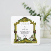 Invitation Baroque Rococo 1772 Couleur Floral Cartouche Maria (Debout devant)