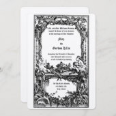 Invitation Baroque Rococo Cherubs Floral Mariage Frontière de (Devant / Derrière)