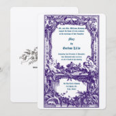 Invitation Baroque Rococo Cherubs Floral Mariage Frontière de (Devant / Derrière)