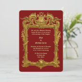 Invitation Baroque Rococo Color Frame With Rocaille Volutes (Debout devant)