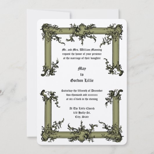 Invitation Baroque Rococo Rocaille Frame ca. 1775 Mariage (Devant)