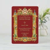 Invitation Baroque Rococo Rocaille Griffins Frame Wedding (Debout devant)