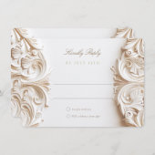 Invitation Baroque RSVP Card for Wedding (Devant / Derrière)