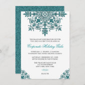 Invitation Baroque Turquoise Parties scintillant Look Fête de (Devant / Derrière)