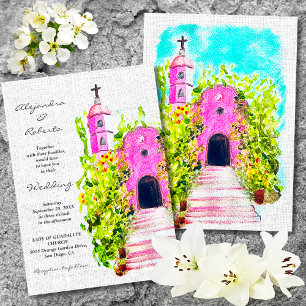 Invitation Baroque Vintage Vieux-Town Mariage Mexicain