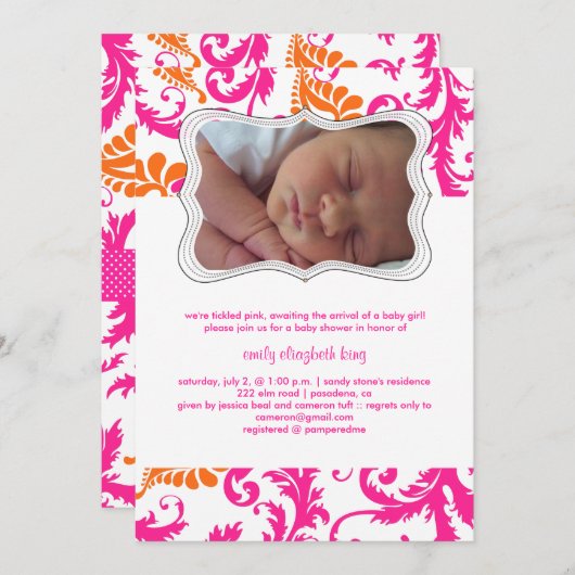 Invitation Barrage pavé PixDezines/faire-part de naissance/do (Devant / Derrière)