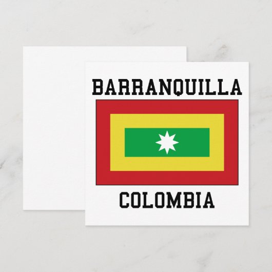 Invitation Barranquilla, Colombie (Devant / Derrière)