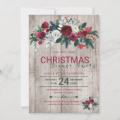 Invitation Barre Bois Bourgogne Vert Soirée de Noël (Devant)