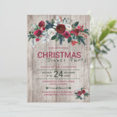 Invitation Barre Bois Bourgogne Vert Soirée de Noël (Debout devant)