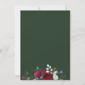 Invitation Barre Bois Bourgogne Vert Soirée de Noël (Dos)