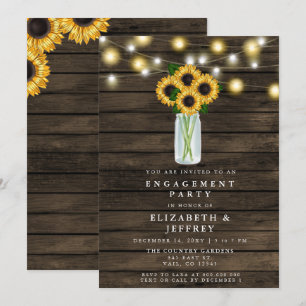 Invitation Barre Bois Chaîne Lumières Tournesol