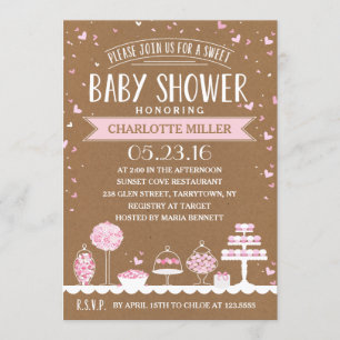 Invitation Barre de bonbons   Baby shower