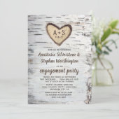 Invitation Barre de bouleau Rustique Pays Partie d'engagement (Debout devant)