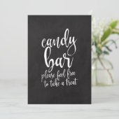 Invitation Barre de chocolat Panneau de mariage sur tableau c (Debout devant)