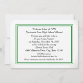 Invitation Barre de Varsity avec réunion de classe photo (Dos)