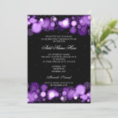 Invitation Barre d'hiver Mitzvah Flakes violets (Debout devant)