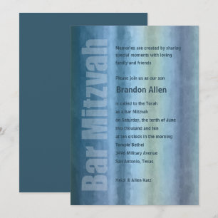 Invitation Barre Mitzvah Aquarelles